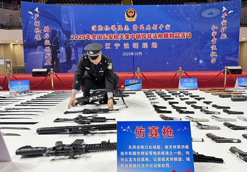 活動現(xiàn)場展示的仿真槍